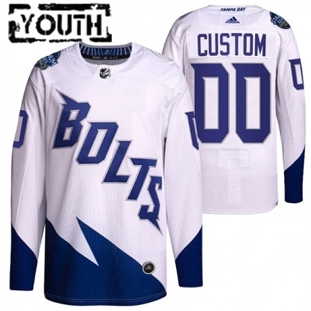 Barn Ishockey Tampa Bay Lightning tröja med eget tryck Adidas 2022 Stadium Series Authentic